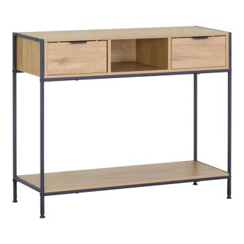 Κονσόλα Regando pakoworld σε oak απόχρωση με μαύρο μέταλλο 100x35x80εκ 085-000027