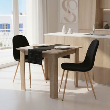 Τραπεζαρία Manka I-Bella pakoworld σετ 3τεμ σε sonoma απόχρωση 80x80x77εκ 200-001229