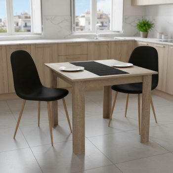 Τραπεζαρία Manka I-Bella pakoworld σετ 3τεμ σε sonoma truffle απόχρωση 80x80x77εκ 200-001230