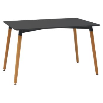 Τραπέζι Natali pakoworld MDF μαύρο-πόδια φυσικό 120x80x76εκ 292-000109