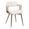 Πολυθρόνα Cameo pakoworld μέταλλο μπρονζέ-white-wash ξύλο-μπέζ ύφασμα 53x49.5x75.5εκ 332-000027