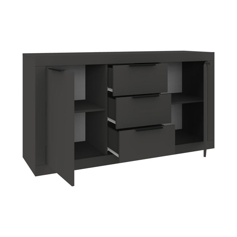 Μπουφές Doha σε ανθρακί απόχρωση 150x45x80.5εκ - Image 2