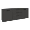 Μπουφές Doha pakoworld σε ανθρακί απόχρωση 210x45x80.5εκ 361-000106