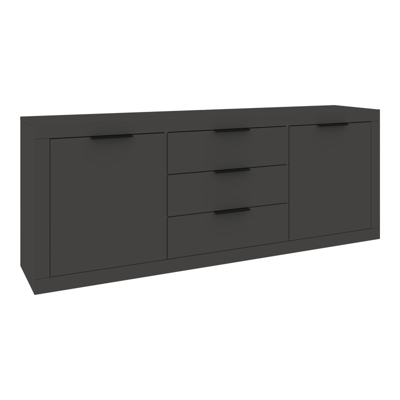 Μπουφές Doha pakoworld σε ανθρακί απόχρωση 210x45x80.5εκ 361-000106