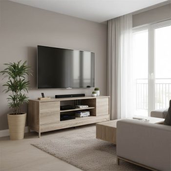 Έπιπλο τηλεόρασης Sasa pakoworld σε sonoma απόχρωση 120x35x41.5εκ 383-000030