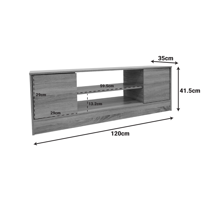 Έπιπλο τηλεόρασης Sasa σε sonoma απόχρωση 120x35x41.5εκ - Image 5