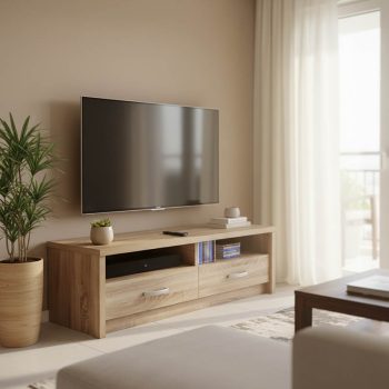 Έπιπλο τηλεόρασης Podizor pakoworld σε sonoma απόχρωση 120x45x42.5εκ 383-000034