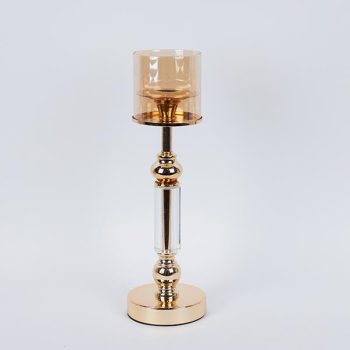 752-24092 ΚΗΡΟΠΗΓΙΟ ΜΕΤΑΛΛΙΚΟ ΧΡΥΣΟ ΜΕ ΓΥΑΛΙ 12x44cm