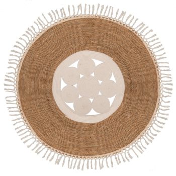 ΧΑΛΙ 120ΕΚ ΣΤΡΟΓΓΥΛΟ ΓΙΟΥΤΑ NATURAL-ΜΠΕΖ ΜΕ ΚΡΟΣΙΑ