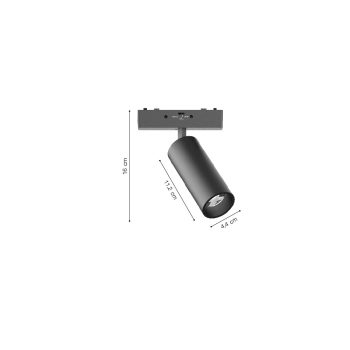 Alternative view of Inlight Φωτιστικό LED 9W 3CCT για Ultra-Thin μαγνητική ράγα σε μαύρη απόχρωση D:4,4X16cm (TMU0130-Black)
