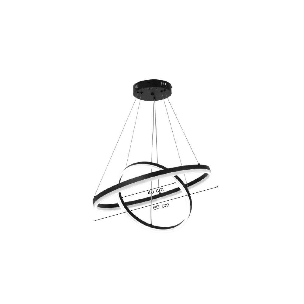 Inlight Κρεμαστό φωτιστικό LED 58W 3CCT (by switch on base) D:60cm (6095-B-Golden) - Image 3
