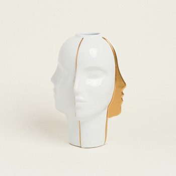 Alternative view of ΒΑΖΟ ΠΡΟΣΩΠΑ ΛΕΥΚΟ ΧΡΥΣΟ 30 cm