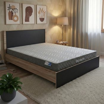 Κρεβάτι με στρώμα Athos-Dreamer pakoworld sonoma-ανθρακί 160x200εκ 200-001460