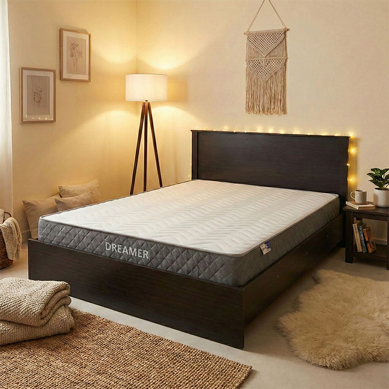 Κρεβάτι με στρώμα Athos-Dreamer pakoworld wenge 160x200εκ 200-001462