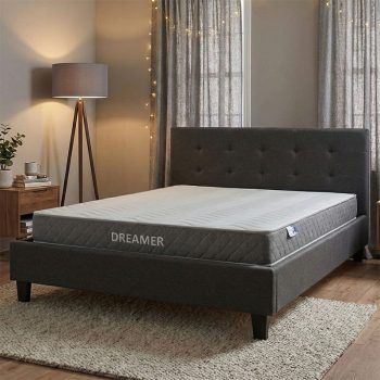 Κρεβάτι με στρώμα Mago-Dreamer pakoworld ύφασμα ανθρακί 150x200εκ 200-001482