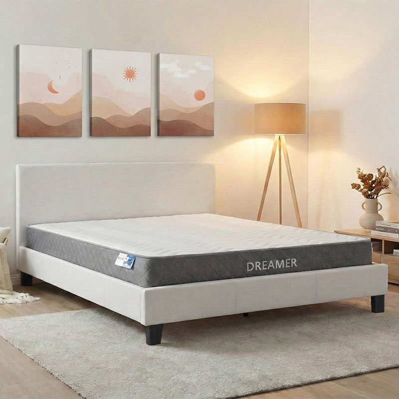 Κρεβάτι με στρώμα Nevil-Dreamer pakoworld pu λευκό 150x200εκ 200-001484