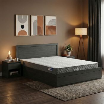 Κρεβάτι με στρώμα και συρτάρι Olympus-Dreamer pakoworld wenge 150x200εκ 200-001509