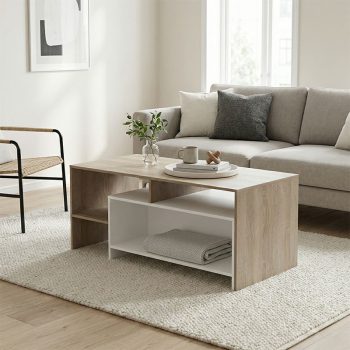 Τραπέζι σαλονιού Consa pakoworld sonoma - λευκό 120x60x52.8εκ 230-000141