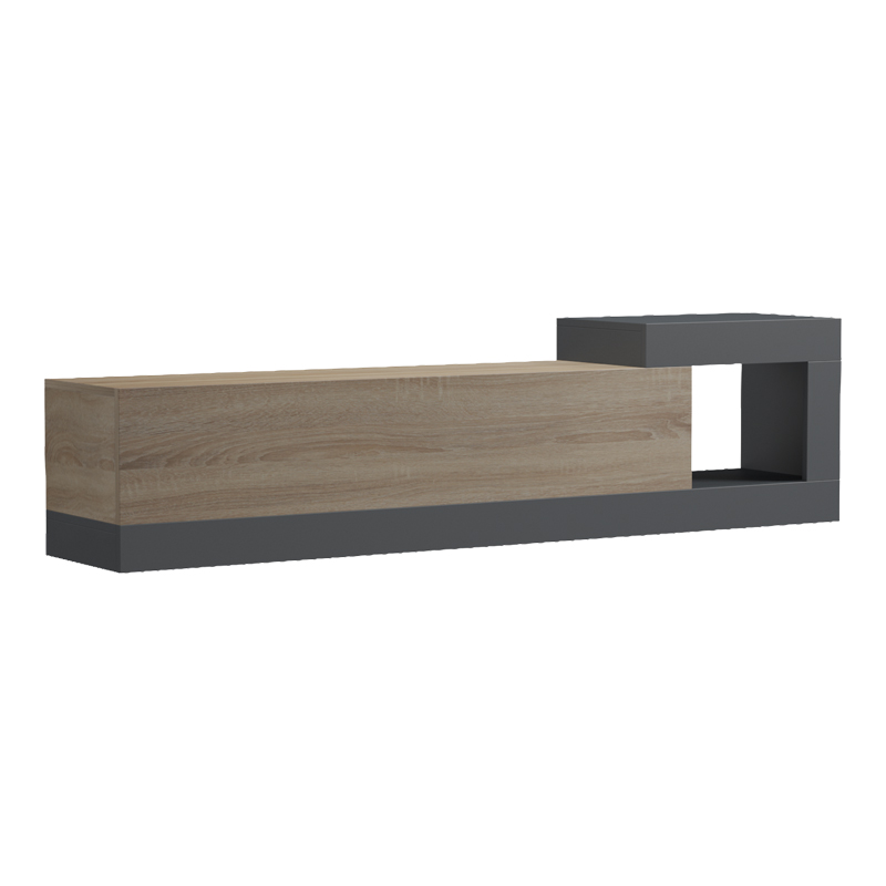 Έπιπλο τηλεόρασης επιτοίχιο Flato sonoma-ανθρακί 150x29.5x38.5εκ - Image 3