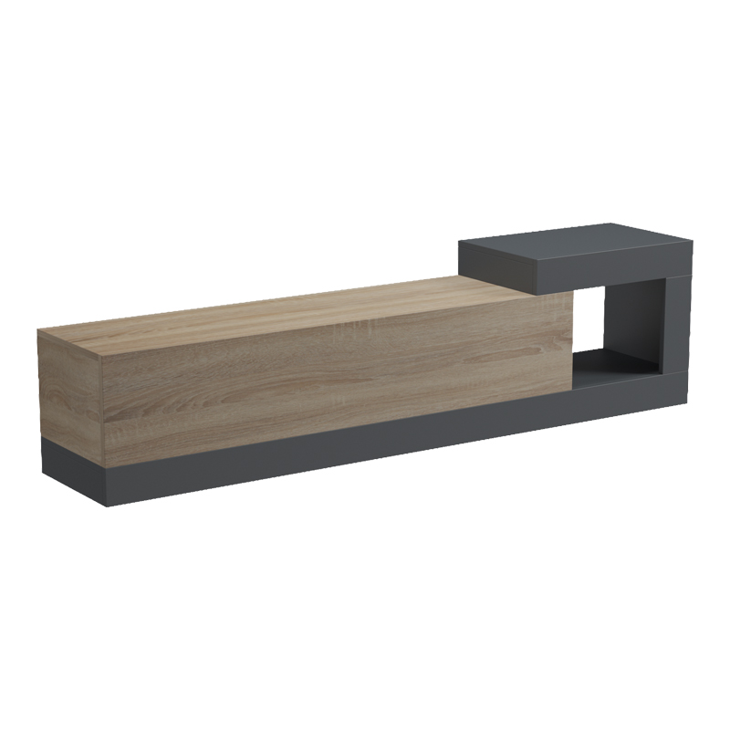 Έπιπλο τηλεόρασης επιτοίχιο Flato sonoma-ανθρακί 150x29.5x38.5εκ - Image 4