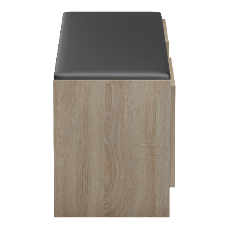 Παπουτσοθήκη-σκαμπό Zulla sonoma-μαύρο 110x37x43εκ - Image 6