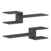 Ραφιέρα τοίχου Galler pakoworld ανθρακί 79x19.5x18εκ 230-000168