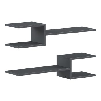Ραφιέρα τοίχου Galler pakoworld ανθρακί 79x19.5x18εκ 230-000168