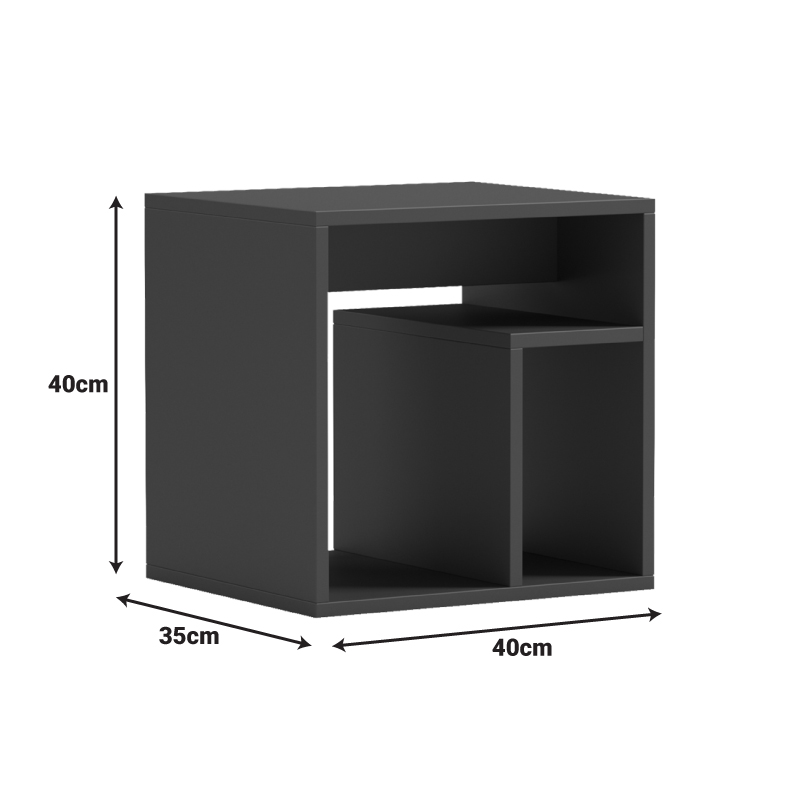 Βοηθητικό τραπέζι Doublo ανθρακί 40x35x40εκ - Image 5