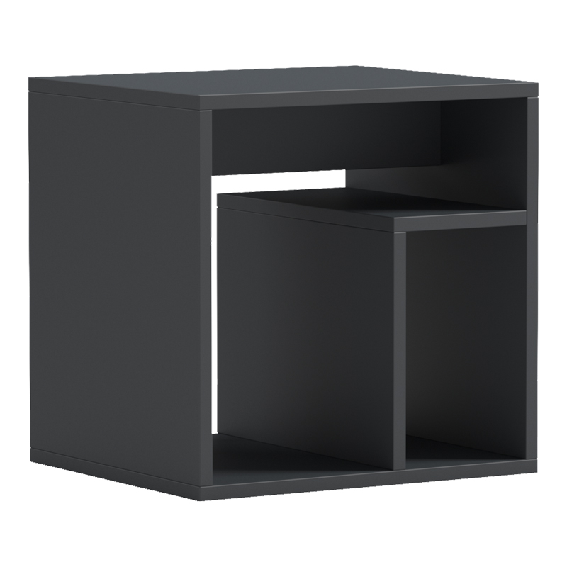 Κομοδίνο Doublo pakoworld ανθρακί 40x35x40εκ 230-000184