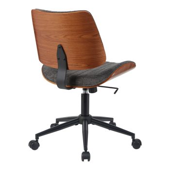 Alternative view of Καρέκλα γραφείου εργασίας Amani  ξύλο σε καρυδί με γκρι ύφασμα 52x54x90.5εκ