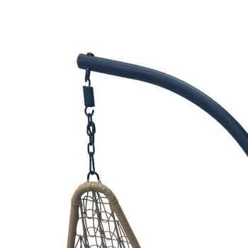 Alternative view of Κούνια φωλιά με βάση Soleil  μέταλλο μαύρο- pe rattan φυσικό με μαύρο μαξιλάρι 120x95x195εκ