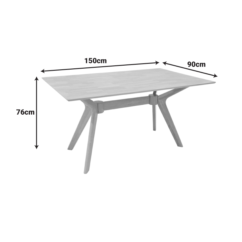 Τραπέζι Raffles rubberwood με mdf σε φυσική απόχρωση 150x90x76εκ - Image 6