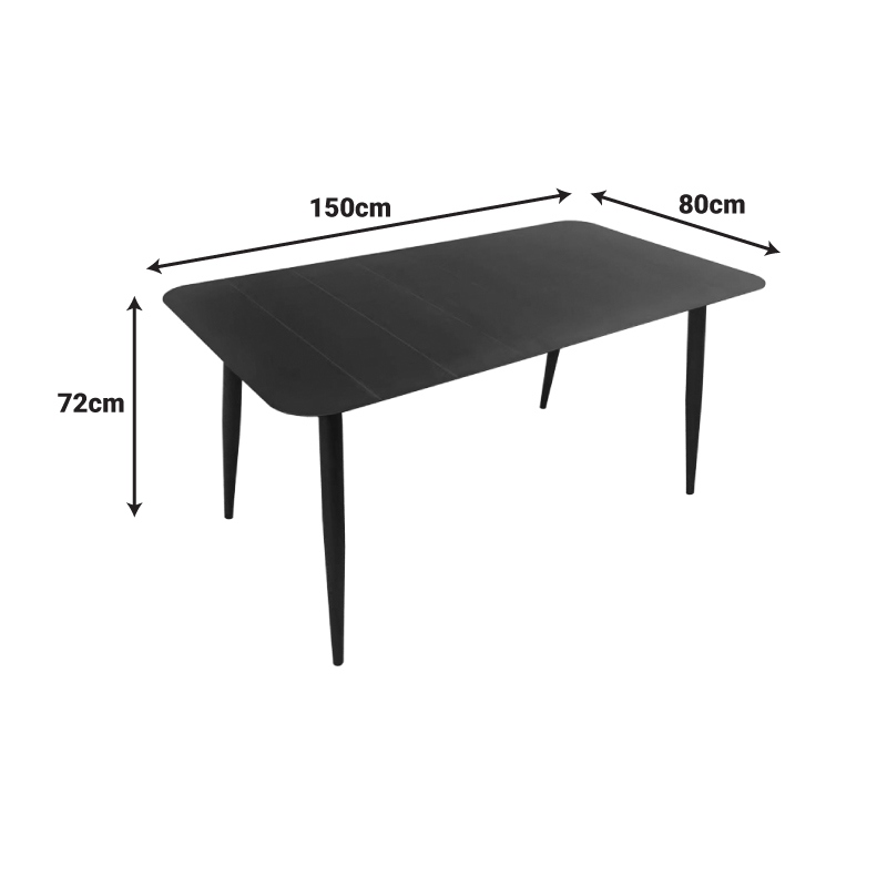 Τραπέζι Vista αλουμίνιο σε ανθρακί απόχρωση 150x80x72εκ - Image 3