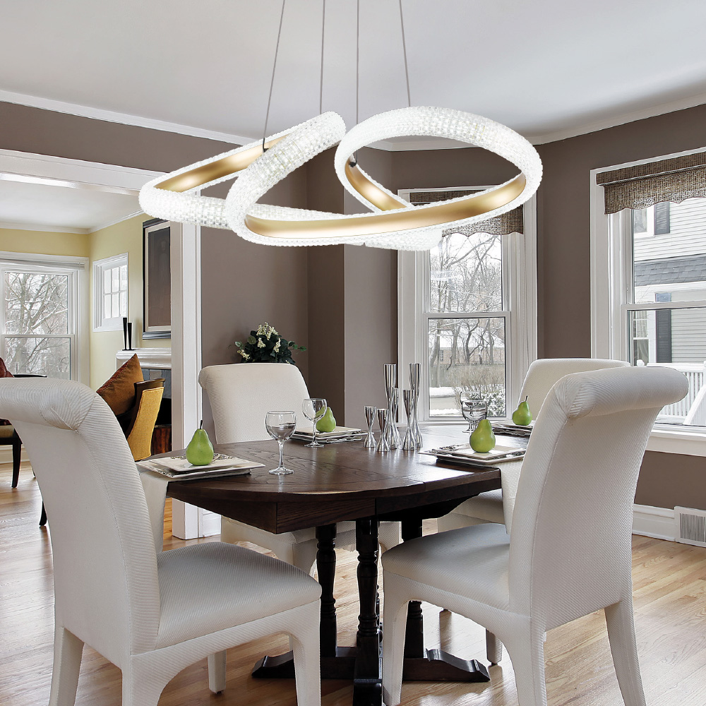 Inlight Κρεμαστό φωτιστικό LED 40W 3CCT (by switch on base) σε χρώμιο D:60cm (6101-Chrome) - Image 3