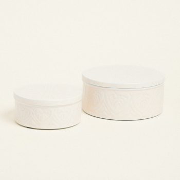 Alternative view of ΜΕΤΑΛΛΙΚΟ ΚΟΥΤΙ ΣΕΤ 2 ΤΕΜ ΕΚΡΟΥ 20 x 10 cm 16 x 8 cm