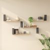 Ραφιέρα τοίχου Flear pakoworld oak με ανθρακί 179x14