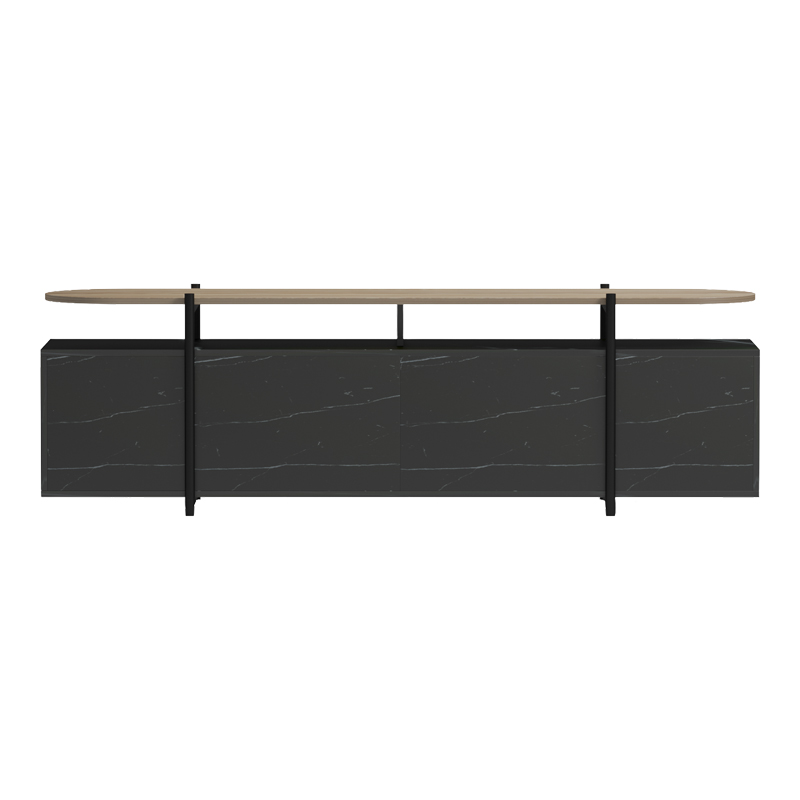 Έπιπλο τηλεόρασης Medousa sonoma - μαύρη όψη μαρμάρου 160x35.5x50εκ - Image 6