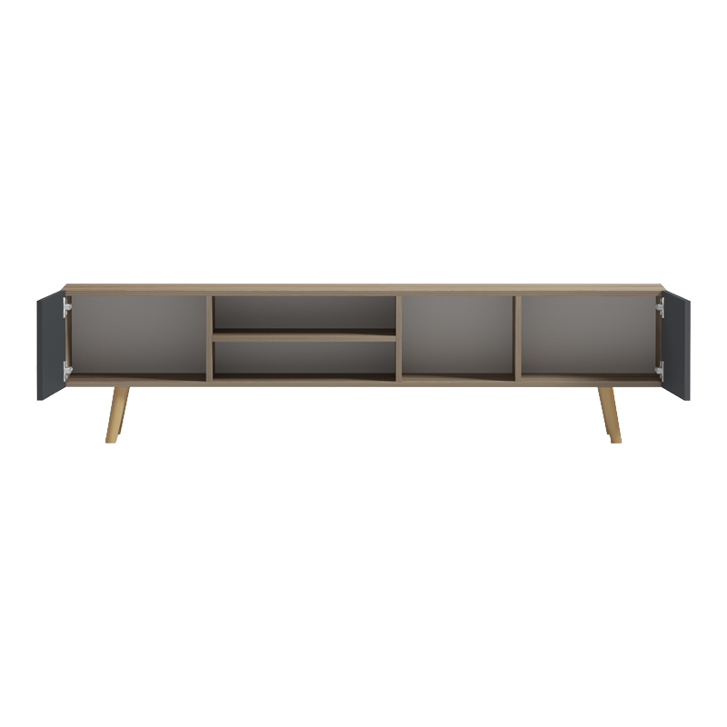 Έπιπλο τηλεόρασης Osclo sonoma-ανθρακί 160x30x41εκ - Image 2