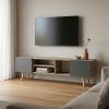 Έπιπλο τηλεόρασης Osclo pakoworld sonoma-ανθρακί 160x30x53.5εκ 230-000145