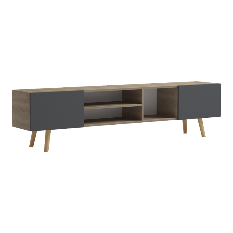 Έπιπλο τηλεόρασης Osclo sonoma-ανθρακί 160x30x41εκ - Image 3