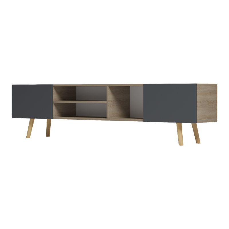 Έπιπλο τηλεόρασης Osclo sonoma-ανθρακί 160x30x41εκ - Image 4