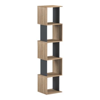 Βιβλιοθήκη Cubik pakoworld sonoma- ανθρακί 35x30x161εκ 230-000175