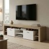 Έπιπλο τηλεόρασης Liner pakoworld sonoma-λευκό 210x40x50εκ 230-000191