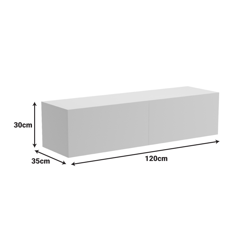 Έπιπλο τηλεόρασης επιτοίχιο με Led Rival λευκό 120x35x30εκ - Image 6