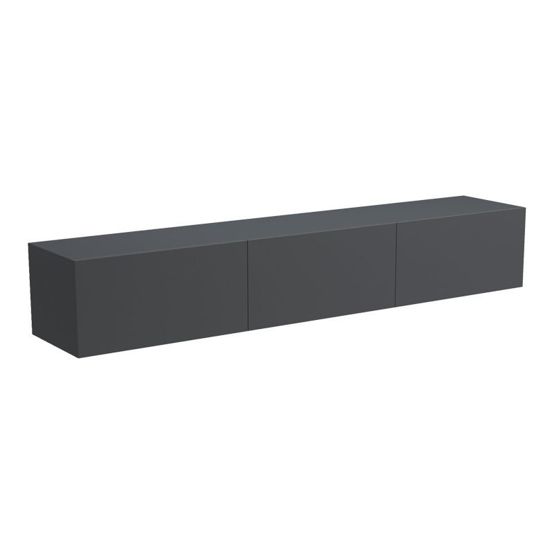 Έπιπλο τηλεόρασης επιτοίχιο με Led Rival ανθρακι 180x35x30εκ - Image 3