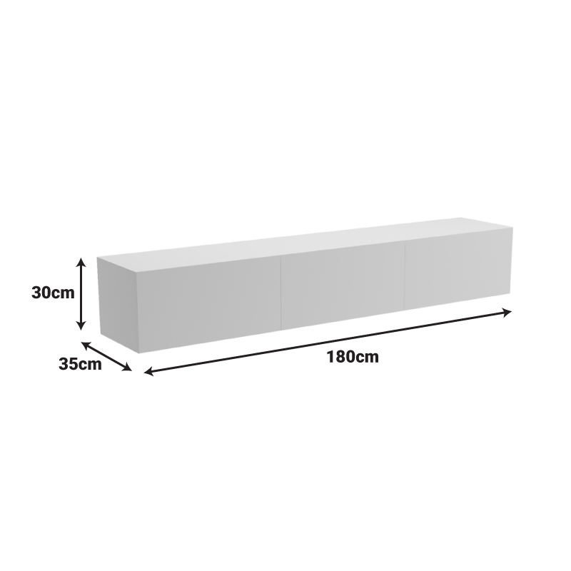 Έπιπλο τηλεόρασης επιτοίχιο με Led Rival ανθρακι 180x35x30εκ - Image 6