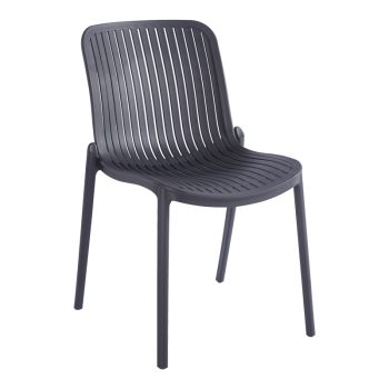 Καρέκλα Teragi στοιβαζόμενη pakoworld pp με UV protection ανθρακί 58x43.5x82εκ 262-000058