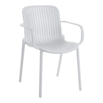 Πολυθρόνα Teragi στοιβαζόμενη pakoworld pp με UV protection λευκή 59x57x82εκ 262-000061
