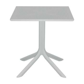 Τραπέζι Groovy pakoworld pp διατρητο λευκό 60x60x76εκ 326-000055