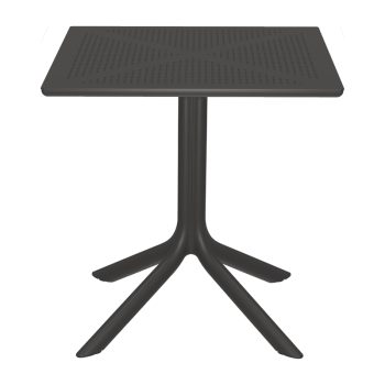 Τραπέζι Groovy pakoworld pp διατρητο ανθρακί 60x60x76εκ 326-000056
